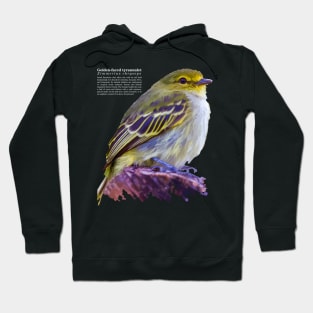 Golden-faced tyrannulet tropical bird white text Hoodie